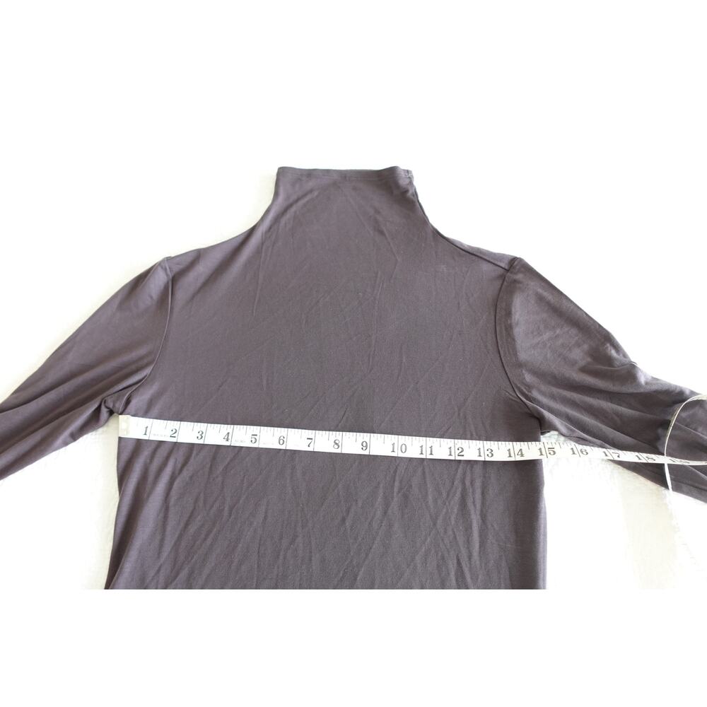 NEW dark mocha mock turtleneck stretch top - Picture 3 of 9